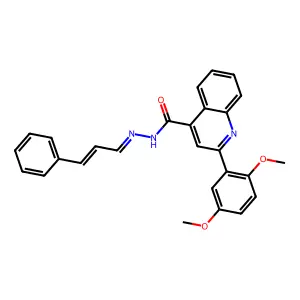 2-(2,5-dimethoxyphenyl)-N-[(E)-[(E)-3-phenylprop-2-enylidene]amino]quinoline-4-carboxamide structure