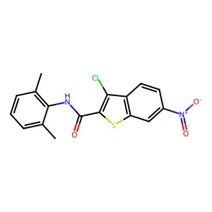 3-chloro-N-(2,6-dimethylphenyl)-6-nitro-1-benzothiophene-2-carboxamide structure