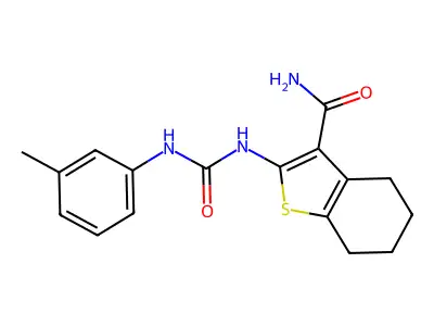 2-[(3-Toluidinocarbonyl)amino]-4,5,6,7-tetrahydro-1-benzothiophene-3-carboxamide structure