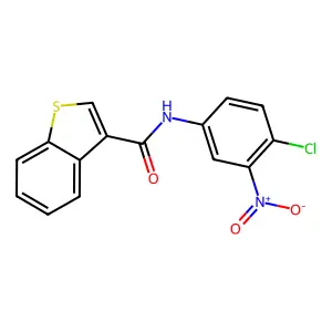 N-(4-chloro-3-nitrophenyl)-1-benzothiophene-3-carboxamide structure