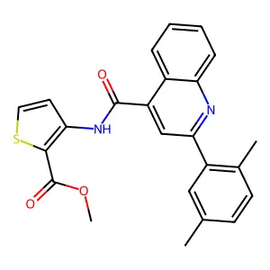 methyl 3-({[2-(2,5-dimethylphenyl)-4-quinolinyl]carbonyl}amino)-2-thiophenecarboxylate structure
