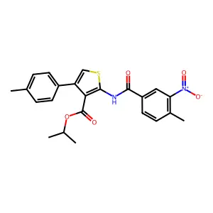 isopropyl 2-({3-nitro-4-methylbenzoyl}amino)-4-(4-methylphenyl)-3-thiophenecarboxylate structure