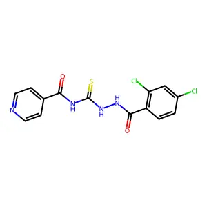 N-[[(2,4-dichlorobenzoyl)amino]carbamothioyl]pyridine-4-carboxamide structure
