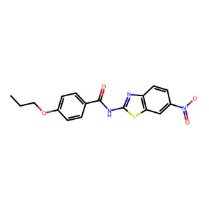 N-(6-nitro-1,3-benzothiazol-2-yl)-4-propoxybenzamide structure