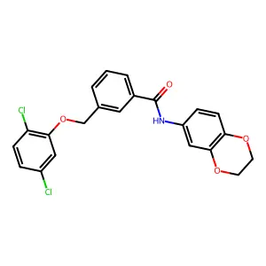 3-[(2,5-dichlorophenoxy)methyl]-N-(2,3-dihydro-1,4-benzodioxin-6-yl)benzamide structure