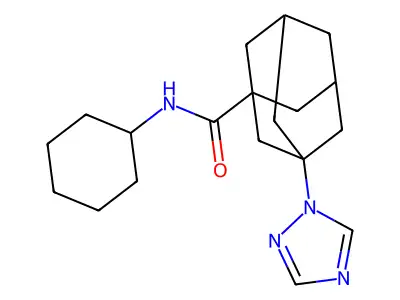 N-cyclohexyl-3-(1,2,4-triazol-1-yl)adamantane-1-carboxamide structure