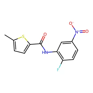 N-(2-fluoro-5-nitrophenyl)-5-methylthiophene-2-carboxamide structure