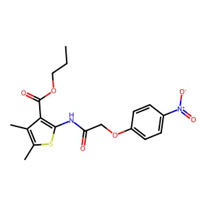 Propyl 4,5-dimethyl-2-[[2-(4-nitrophenoxy)acetyl]amino]thiophene-3-carboxylate structure