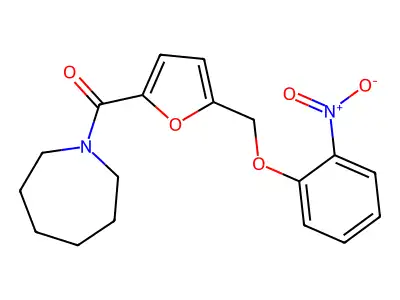 1-[5-({2-Nitrophenoxy}methyl)-2-furoyl]azepane structure