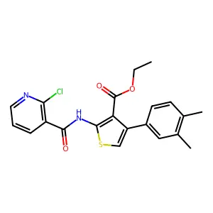 ethyl 2-[(2-chloropyridine-3-carbonyl)amino]-4-(3,4-dimethylphenyl)thiophene-3-carboxylate structure