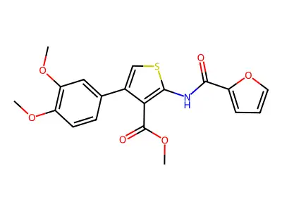 Methyl 4-(3,4-dimethoxyphenyl)-2-(furan-2-carbonylamino)thiophene-3-carboxylate structure