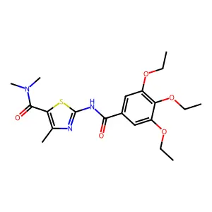 N,N,4-trimethyl-2-[(3,4,5-triethoxybenzoyl)amino]-1,3-thiazole-5-carboxamide structure