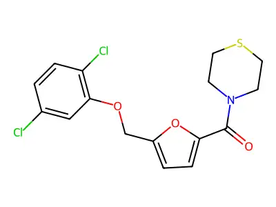 [5-[(2,5-Dichlorophenoxy)methyl]furan-2-yl]-thiomorpholin-4-ylmethanone structure