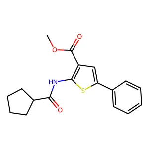 Methyl 2-[(cyclopentylcarbonyl)amino]-5-phenylthiophene-3-carboxylate structure