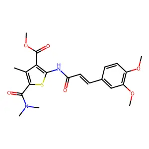 methyl 2-[[(E)-3-(3,4-dimethoxyphenyl)prop-2-enoyl]amino]-5-(dimethylcarbamoyl)-4-methylthiophene-3-carboxylate structure