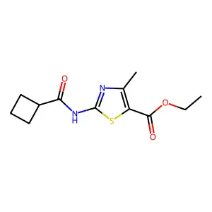 Ethyl 2-[(cyclobutylcarbonyl)amino]-4-methyl-1,3-thiazole-5-carboxylate structure
