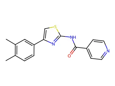 N-[4-(3,4-dimethylphenyl)-1,3-thiazol-2-yl]pyridine-4-carboxamide structure