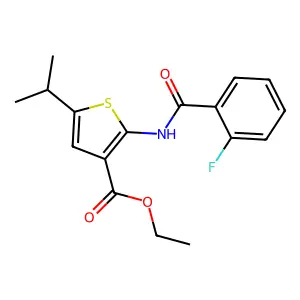 Ethyl 2-[(2-fluorobenzoyl)amino]-5-isopropyl-3-thiophenecarboxylate structure