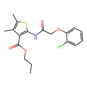 Propyl 2-[[2-(2-chlorophenoxy)acetyl]amino]-4,5-dimethylthiophene-3-carboxylate structure