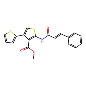 methyl 5'-cinnamamido-[2,3'-bithiophene]-4'-carboxylate structure