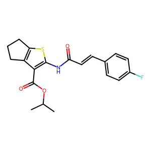 isopropyl 2-{[3-(4-fluorophenyl)acryloyl]amino}-5,6-dihydro-4H-cyclopenta[b]thiophene-3-carboxylate structure