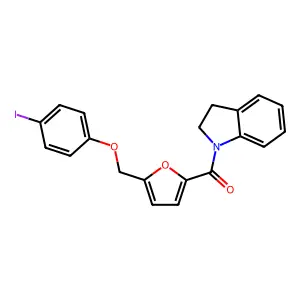 2,3-Dihydroindol-1-yl-[5-[(4-iodophenoxy)methyl]furan-2-yl]methanone structure