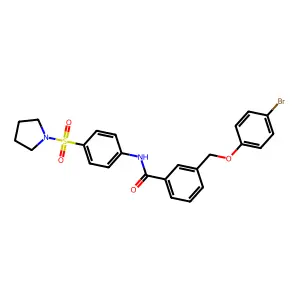 3-[(4-bromophenoxy)methyl]-N-(4-pyrrolidin-1-ylsulfonylphenyl)benzamide structure