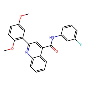 2-(2,5-dimethoxyphenyl)-N-(3-fluorophenyl)quinoline-4-carboxamide structure