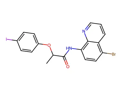 N-(5-bromoquinolin-8-yl)-2-(4-iodophenoxy)propanamide structure