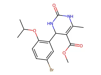 methyl 4-(5-bromo-2-isopropoxyphenyl)-6-methyl-2-oxo-1,2,3,4-tetrahydropyrimidine-5-carboxylate structure