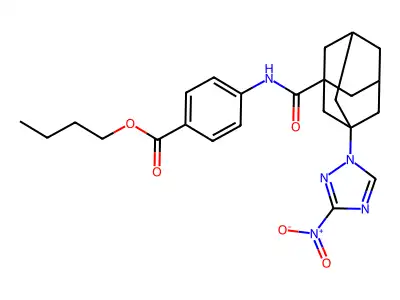 Butyl 4-[[3-(3-nitro-1,2,4-triazol-1-yl)adamantane-1-carbonyl]amino]benzoate structure