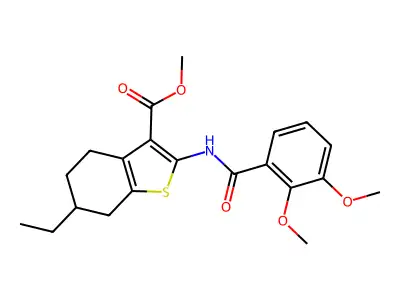 methyl 2-[(2,3-dimethoxybenzoyl)amino]-6-ethyl-4,5,6,7-tetrahydro-1-benzothiophene-3-carboxylate structure