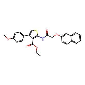 ethyl 4-(4-methoxyphenyl)-2-[(2-naphthalen-2-yloxyacetyl)amino]thiophene-3-carboxylate structure