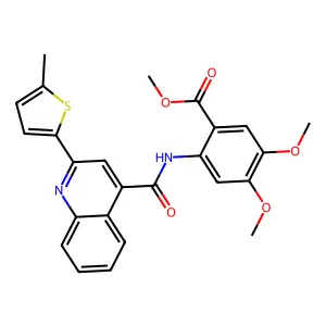 methyl 4,5-dimethoxy-2-({[2-(5-methyl-2-thienyl)-4-quinolinyl]carbonyl}amino)benzoate structure