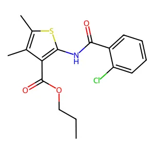 Propyl 2-[(2-chlorobenzoyl)amino]-4,5-dimethyl-3-thiophenecarboxylate structure