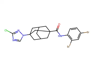 3-(3-chloro-1,2,4-triazol-1-yl)-N-(2,4-dibromophenyl)adamantane-1-carboxamide structure