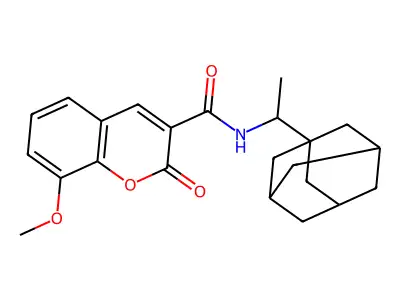 N-[1-(1-adamantyl)ethyl]-8-methoxy-2-oxochromene-3-carboxamide structure