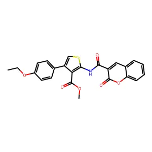methyl 4-(4-ethoxyphenyl)-2-{[(2-oxo-2H-chromen-3-yl)carbonyl]amino}-3-thiophenecarboxylate structure