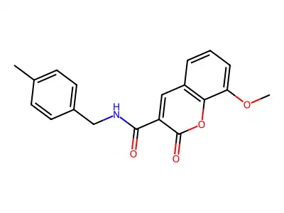 8-methoxy-N-[(4-methylphenyl)methyl]-2-oxochromene-3-carboxamide structure