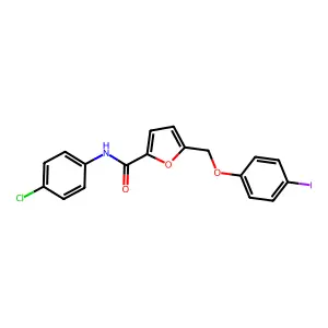 N-(4-chlorophenyl)-5-[(4-iodophenoxy)methyl]furan-2-carboxamide structure