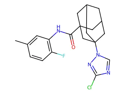 3-(3-chloro-1,2,4-triazol-1-yl)-N-(2-fluoro-5-methylphenyl)adamantane-1-carboxamide structure