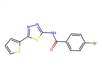 4-bromo-N-(5-thiophen-2-yl-1,3,4-thiadiazol-2-yl)benzamide structure
