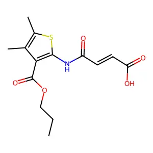 4-{[4,5-Dimethyl-3-(propoxycarbonyl)-2-thienyl]amino}-4-oxo-2-butenoic acid structure