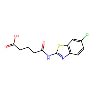5-[(6-Chloro-1,3-benzothiazol-2-yl)amino]-5-oxopentanoic acid structure