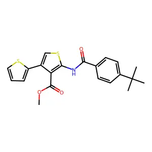 Methyl 2-[(4-tert-butylbenzoyl)amino]-4-thiophen-2-ylthiophene-3-carboxylate structure