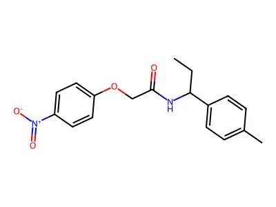 N-[1-(4-methylphenyl)propyl]-2-(4-nitrophenoxy)acetamide structure