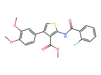 Methyl 4-(3,4-dimethoxyphenyl)-2-[(2-fluorobenzoyl)amino]thiophene-3-carboxylate structure