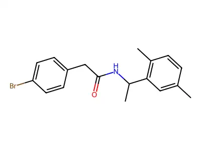 2-(4-bromophenyl)-N-[1-(2,5-dimethylphenyl)ethyl]acetamide structure