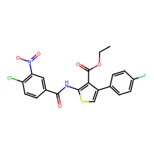 ethyl 2-[(4-chloro-3-nitrobenzoyl)amino]-4-(4-fluorophenyl)thiophene-3-carboxylate structure