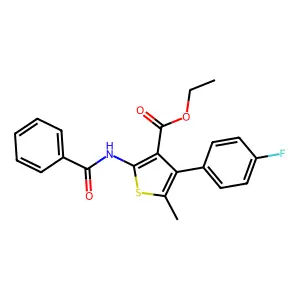 Ethyl 2-benzamido-4-(4-fluorophenyl)-5-methylthiophene-3-carboxylate structure